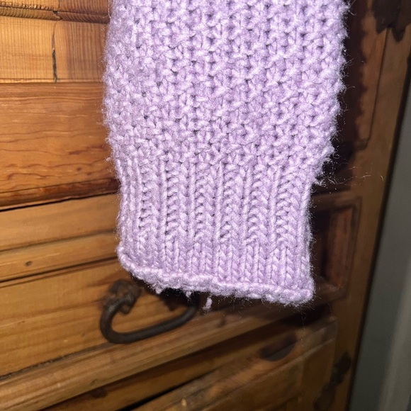 Anthropologie Moth Abella Oversized Chunky Turtleneck Crop Sweater Lavender - Sm - Picture 7 of 8